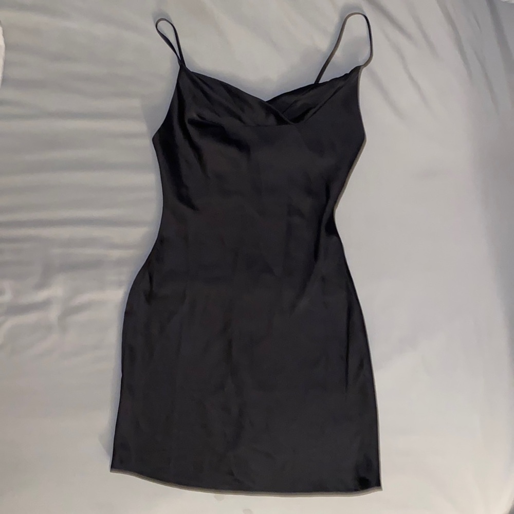 Urban Outfitters Black Satin Mini Dress; XS